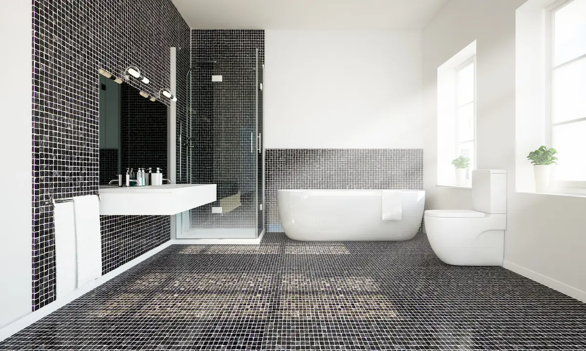 Small Black Square Glossy Tiles